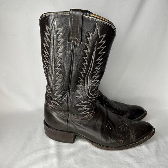 Tomy Lama Cowboy Boots Men’s Size 10 D Dark Brown Style K1305